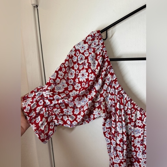 Auguste the Label Mila June Floral Red White Blue Mini Peasant Dress Size US 4 - Picture 4 of 16